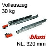 320 mm Blum Tandem Vollauszug 30 kg 560H3200C ohne Dämpfung 320 mm
