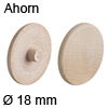 Abdeckkappe aus Echtholz, für Verbindungsgehäuse Minifix Ahorn - ø 18 mm, Minifix 15