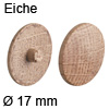 Abdeckkappe aus Echtholz, für Verbindungsgehäuse Minifix Eiche - ø 17 mm, Minifix 12 & 15