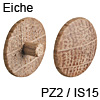 Abdeckkappe aus Echtholz, für Spanplattenschrauben mit Kreuzschlitz o. Innenstern Eiche - PZ2 oder IS15/20