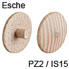 Abdeckkappe aus Echtholz, für Spanplattenschrauben mit Kreuzschlitz o. Innenstern Esche - PZ2 oder IS15/20