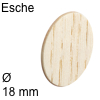 Abdeckkappe aus Echtholz, selbstklebend Esche - ø 18 mm
