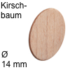 Abdeckkappe aus Echtholz, selbstklebend Kirchbaum - ø 14 mm