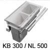 Mülltrennsystem hängend, KB 300 mm - NL 500 mm