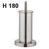 Möbelfuß Alu mit Stift H 180 mm - höhenverstellbar Alufuß matt hvstb. 180+20