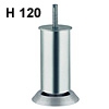 Alu-Möbelfüße mit Gewindestift H 120 mm - höhenverstellbar Alufuß matt hvstb. 120+20