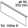 AMBIA-LINE Anbindung an Holzrückwand LBX Höhe K, B 242 mm