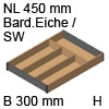ZC7S450BH3 AMBIA-LINE Besteckeinsatz Holzdesign Bardolino Ambia Einsatz 4 Fächer, Bard.Eiche/SW - 300x50/NL 450 mm