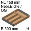 ZC7S450BH3 AMBIA-LINE Besteckeinsatz Holzdesign Nebraska Ambia Einsatz 4 Fächer, Nebr.Eiche/OG - 300x50/NL 450 mm