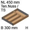 ZC7S450BH3 AMBIA-LINE Besteckeinsatz Holzdesign Tennessee Ambia Einsatz 4 Fächer, Ten.Nuss/TS - 300x50/NL 450 mm