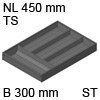 ZC7S450BS3 AMBIA-LINE Besteckeinsatz Stahl terraschwarz Ambia Einsatz 4 Schalen, TS - 300x50,5/NL 450 mm