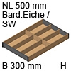 ZC7S500BH3 AMBIA-LINE Besteckeinsatz Holzdesign Bardolino Ambia Einsatz 6 Fächer, Bard.Eiche/SW - 300x50/NL 500 mm