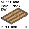 ZC7S550BH3 AMBIA-LINE Besteckeinsatz Holzdesign Bardolino Ambia Einsatz 6 Fächer, Bard.Eiche/SW - 300x50/NL 550 mm
