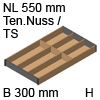ZC7S550BH3 AMBIA-LINE Besteckeinsatz Holzdesign Tennessee Ambia Einsatz 6 Fächer, Ten.Nuss/TS - 300x50/NL 550 mm