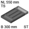 ZC7S550BS3 AMBIA-LINE Besteckeinsatz Stahl terraschwarz Ambia Einsatz 5 Schalen, TS - 300x50,5/NL 550 mm