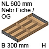 ZC7S600BH3 AMBIA-LINE Besteckeinsatz Holzdesign Nebraska Ambia Einsatz 7 Fächer, Nebr.Eiche/OG - 300x50/NL 600 mm