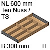ZC7S600BH3 AMBIA-LINE Besteckeinsatz Holzdesign Tennessee Ambia Einsatz 7 Fächer, Ten.Nuss/TS - 300x50/NL 600 mm