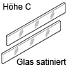 Einschubelement Glas satiniert TBX antaro, Höhe C