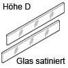 Einschubelement Glas satiniert TBX antaro, Höhe D