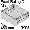 antaro Frontauszug Reling D NL 450 mm Alu, hellgrau TBX antaro Set Rel. D Metall - 450/228 mm, R906