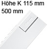 378K5002SA antaro Zarge K (115 mm), seidenweiß TBX Standardz. K - 500 mm, SW