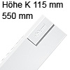 378K5502SA antaro Zarge K (115 mm), seidenweiß TBX Standardz. K - 550 mm, SW