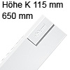 378K6502SA antaro Zarge K (115 mm), seidenweiß TBX Standardz. K - 650 mm, SW