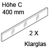Z37R367C antaro Einschubelement Glas klar Einschub.Set seitl. TBX antaro - Optiw. Klargl., C 400 mm