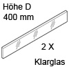 Z37R367D antaro Einschubelement Glas klar Einschub.Set seitl. TBX antaro - Optiw. Klargl., D 400 mm