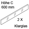 Z37R567C antaro Einschubelement Glas klar Einschub.Set seitl. TBX antaro - Optiw. Klargl., C 600 mm