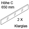Z37R617C antaro Einschubelement Glas klar Einschub.Set seitl. TBX antaro - Optiw. Klargl., C 650 mm