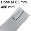 378M4002SA antaro Zarge M (83 mm), R906 TBX Standardz. M - 400 mm hellgrau
