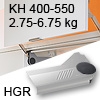 Klappenlift AVENTOS HL, KH 400-550 mm / 2,75-6,75 kg - grau Aventos HL Set - 400-550/2,75-6,75 kg - Kappen - HGR