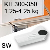 Hochliftklappe AVENTOS HL, KH 300-350 mm / 1,25-4,25 kg - weiß Aventos HL Set - 300-350/1,25-4,25 kg - Kappen SW