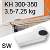 Hochliftklappe AVENTOS HL, KH 300-350 mm / 3,5-7,25 kg - weiß Aventos HL Set - 300-350/3,5-7,25 kg - Kappen - SW