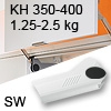Hochliftklappe AVENTOS HL, KH 350-400 mm / 1,25-2,5 kg - weiß Aventos HL Set - 350-400/1,25-2,5 kg - Kappen SW