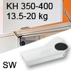 Hochliftklappe AVENTOS HL, KH 350-400 mm / 13,5-20 kg - weiß Aventos HL Set - 350-400/13,5-20 kg - Kappen - SW