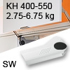 Hochliftklappe AVENTOS HL, KH 400-550 mm / 2,75-6,75 kg - weiß Aventos HL Set - 400-550/2,75-6,75 kg - Kappen - SW