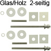 Kit 2 für Stossgriffe Ø 30 mm Bausatz Glas/Holz beidseitig Befestigungskit Glas/Holz 2-seitig, Ø 30