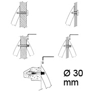 Befestigungs-Kits für Stossgriffe mit Ø 30 mm