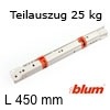 Standard Teilauszug 450 mm - 25 kg Rollenführung Teilauszug 450 mm