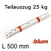 Standard Teilauszug 500 mm - 25 kg Rollenführung Teilauszug 500 mm