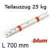 Standard Teilauszug 700 mm - 25 kg Rollenführung Teilauszug 700 mm