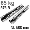 576.5001B Tandembox Korpusschiene plus Blumotion gedämpft 65 kg / 500 mm
