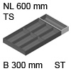 ZC7S600BS3 AMBIA-LINE Besteckeinsatz Stahl terraschwarz Ambia Einsatz 7 Schalen, TS - 300x50,5/NL 600 mm