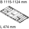 ZSI.12VEI6 Besteckeinsatz, KB 1200 mm - L 474 mm Orga Set Besteck B 1115-1124 / L 474 mm