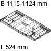 ZSI.12VEI7 Besteckeinsatz, KB 1200 mm - L 524 mm Orga Set Besteck B 1115-1124 / L 524 mm