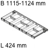 ZSI.12VUI4 Kombi-Set, KB 1200 mm - L 424 mm Orga Set Fach B 1115-1124 / L 424 mm