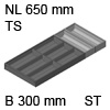 ZC7S650BS3 AMBIA-LINE Besteckeinsatz Stahl terraschwarz Ambia Einsatz 6 Schalen, TS - 300x50,5/NL 650 mm