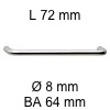 Edelstahlbügelgriff i-131 Länge 72 mm H 30 / L 72 / BA 64 / Ø 8 mm
